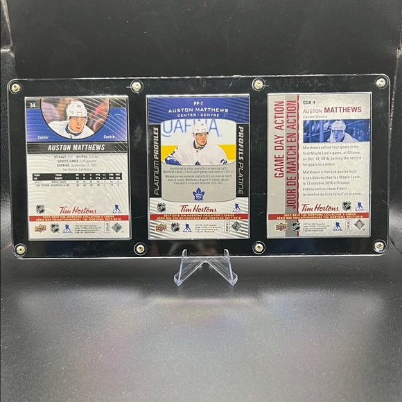 Upper Deck Tim Horton’s Auston Matthews 3 card framed set - Picture 2 of 8
